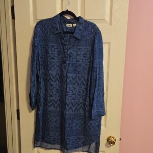 Cato‎ Blue Geometric Midi Dress